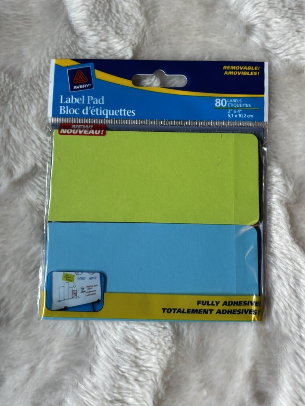 Avery Label Pad #22022 80 Green Blue Labels 2x4 NIP Vintage 2009 Discontinued